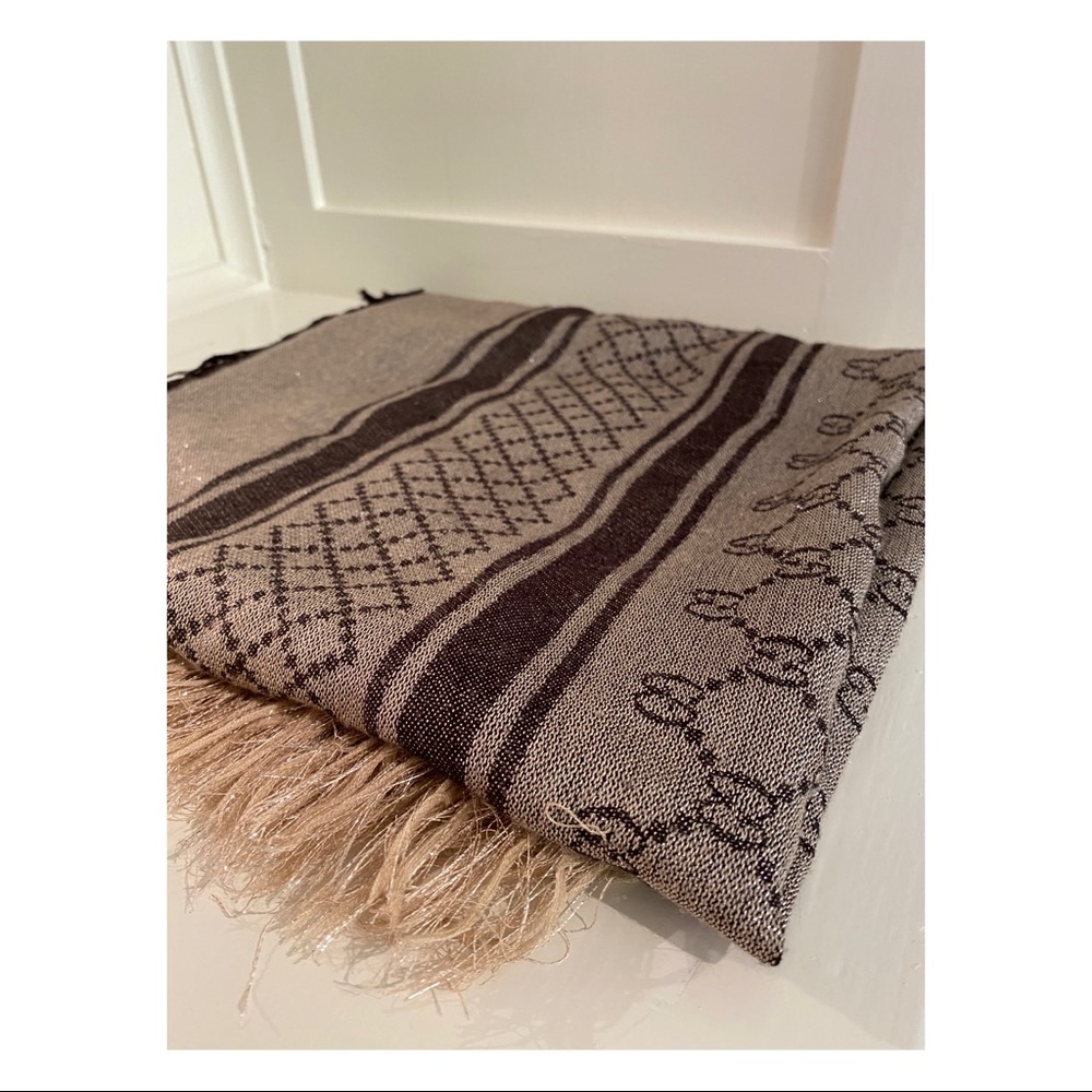 Gucci Lame GG jacquard shawl